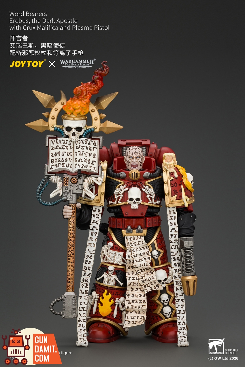 JoyToy JT05213 1/18 Warhammer The Horus Heresy Word Bearers Erebus, the Dark Apostle with Crux Malifica and Plasma Pistol - View 6 JoyToy JT05213 1/18 Warhammer The Horus Heresy Word Bearers Erebus, the Dark Apostle with Crux Malifica and Plasma Pistol - View 6