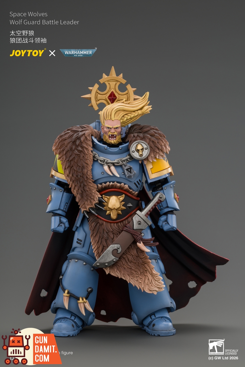 JoyToy JT05312 1/18 Warhammer 40K Space Wolves Wolf Guard Battle Leader - View 1 JoyToy JT05312 1/18 Warhammer 40K Space Wolves Wolf Guard Battle Leader - View 1