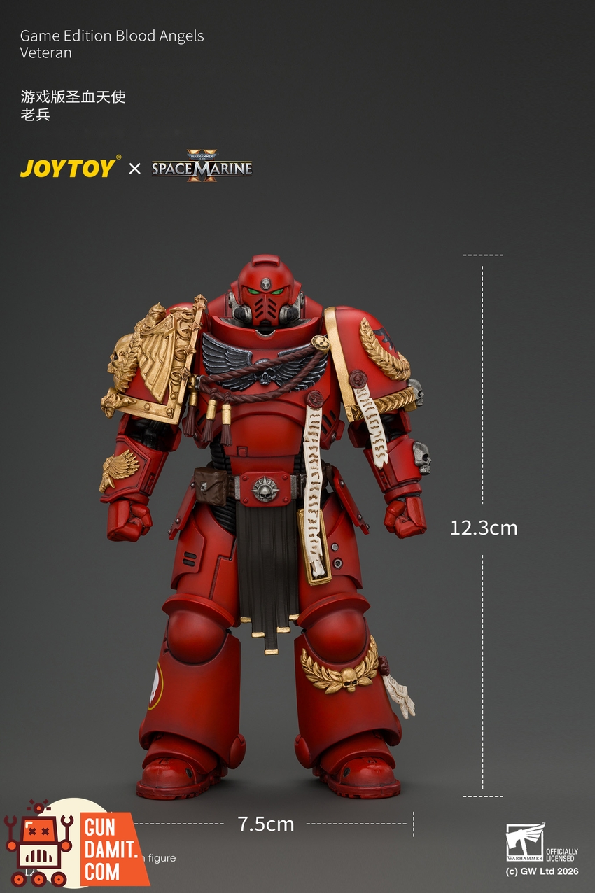 JoyToy JT05305 1/18 Warhammer 40K Game Edition Blood Angels Veteran with Bolt Rifle, Chainsword and Bolt Pistol and Plasma Pistol - View 10 JoyToy JT05305 1/18 Warhammer 40K Game Edition Blood Angels Veteran with Bolt Rifle, Chainsword and Bolt Pistol and Plasma Pistol - View 10