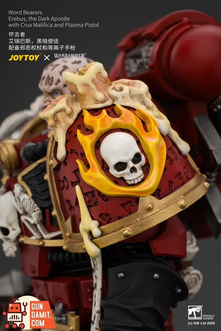 JoyToy JT05213 1/18 Warhammer The Horus Heresy Word Bearers Erebus, the Dark Apostle with Crux Malifica and Plasma Pistol - View 9 JoyToy JT05213 1/18 Warhammer The Horus Heresy Word Bearers Erebus, the Dark Apostle with Crux Malifica and Plasma Pistol - View 9