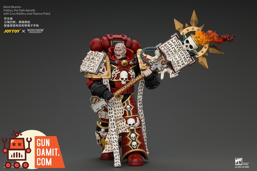 JoyToy JT05213 1/18 Warhammer The Horus Heresy Word Bearers Erebus, the Dark Apostle with Crux Malifica and Plasma Pistol - View 12 JoyToy JT05213 1/18 Warhammer The Horus Heresy Word Bearers Erebus, the Dark Apostle with Crux Malifica and Plasma Pistol - View 12