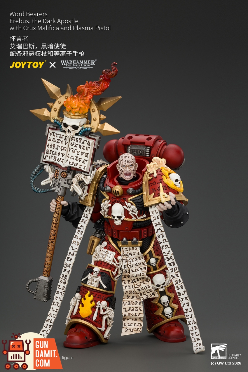 JoyToy JT05213 1/18 Warhammer The Horus Heresy Word Bearers Erebus, the Dark Apostle with Crux Malifica and Plasma Pistol - View 3 JoyToy JT05213 1/18 Warhammer The Horus Heresy Word Bearers Erebus, the Dark Apostle with Crux Malifica and Plasma Pistol - View 3