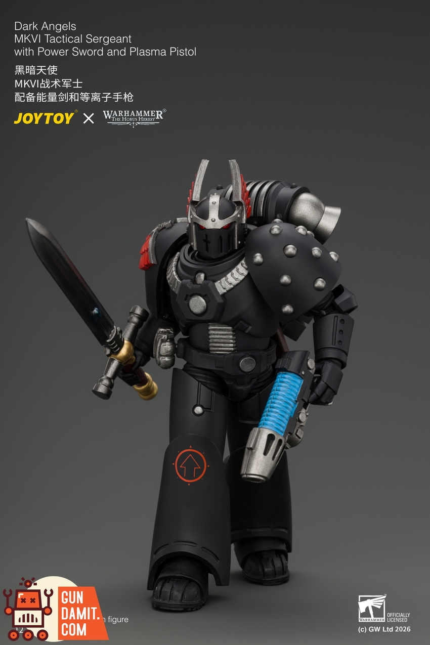 JoyToy JT05138 1/18 Warhammer The Horus Heresy Dark Angels MKVI Tactical Sergeant with Power Sword and Plasma Pistol - View 9 JoyToy JT05138 1/18 Warhammer The Horus Heresy Dark Angels MKVI Tactical Sergeant with Power Sword and Plasma Pistol - View 9