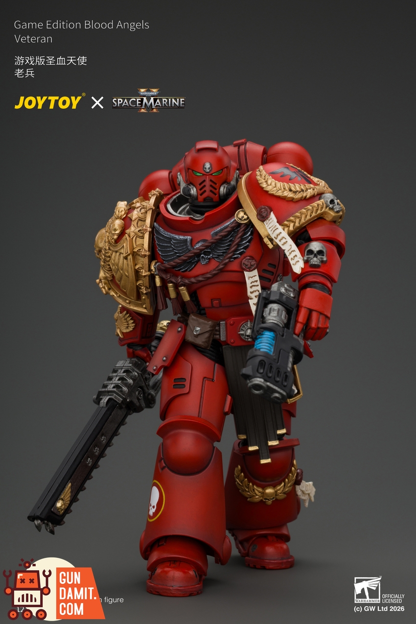JoyToy JT05305 1/18 Warhammer 40K Game Edition Blood Angels Veteran with Bolt Rifle, Chainsword and Bolt Pistol and Plasma Pistol - View 9 JoyToy JT05305 1/18 Warhammer 40K Game Edition Blood Angels Veteran with Bolt Rifle, Chainsword and Bolt Pistol and Plasma Pistol - View 9