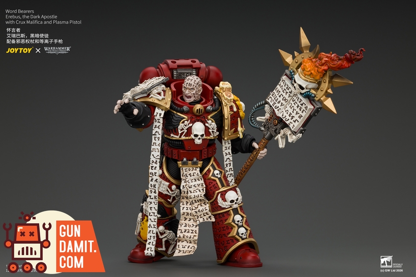 JoyToy JT05213 1/18 Warhammer The Horus Heresy Word Bearers Erebus, the Dark Apostle with Crux Malifica and Plasma Pistol - View 11 JoyToy JT05213 1/18 Warhammer The Horus Heresy Word Bearers Erebus, the Dark Apostle with Crux Malifica and Plasma Pistol - View 11
