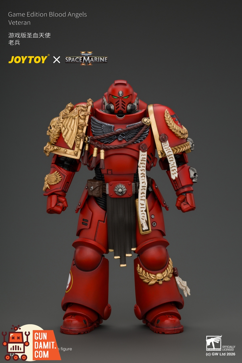 JoyToy JT05305 1/18 Warhammer 40K Game Edition Blood Angels Veteran with Bolt Rifle, Chainsword and Bolt Pistol and Plasma Pistol - View 1 JoyToy JT05305 1/18 Warhammer 40K Game Edition Blood Angels Veteran with Bolt Rifle, Chainsword and Bolt Pistol and Plasma Pistol - View 1