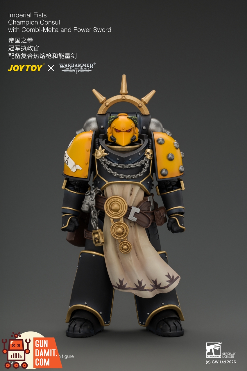 JoyToy JT05121 1/18 Warhammer The Horus Heresy Imperial Fists Champion Consul with Combi-Melta and Power Sword - View 1 JoyToy JT05121 1/18 Warhammer The Horus Heresy Imperial Fists Champion Consul with Combi-Melta and Power Sword - View 1