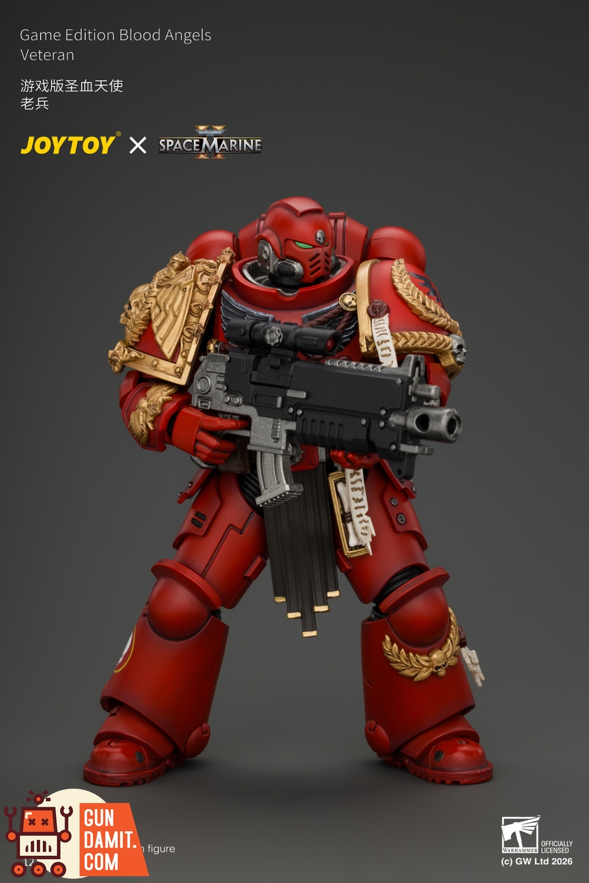 JoyToy JT05305 1/18 Warhammer 40K Game Edition Blood Angels Veteran with Bolt Rifle, Chainsword and Bolt Pistol and Plasma Pistol - View 5 JoyToy JT05305 1/18 Warhammer 40K Game Edition Blood Angels Veteran with Bolt Rifle, Chainsword and Bolt Pistol and Plasma Pistol - View 5