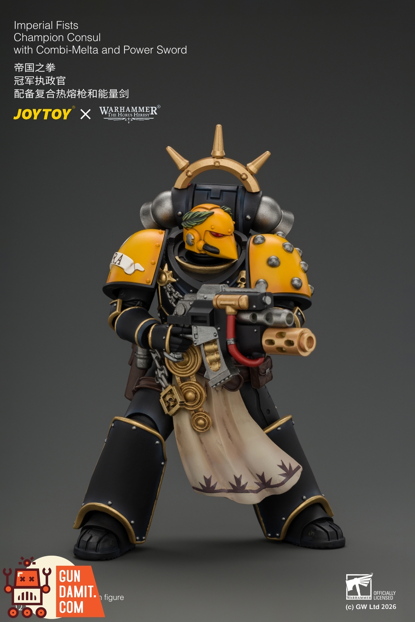 JoyToy JT05121 1/18 Warhammer The Horus Heresy Imperial Fists Champion Consul with Combi-Melta and Power Sword - View 8 JoyToy JT05121 1/18 Warhammer The Horus Heresy Imperial Fists Champion Consul with Combi-Melta and Power Sword - View 8