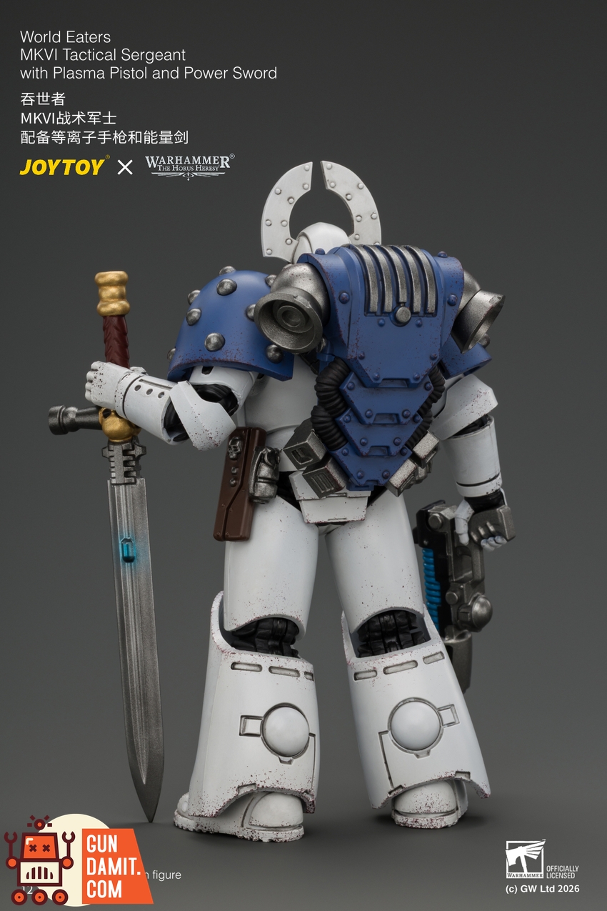 JoyToy JT05145 1/18 Warhammer The Horus Heresy World Eaters MKVI Tactical Sergeant with Plasma Pistol and Power Sword - View 4 JoyToy JT05145 1/18 Warhammer The Horus Heresy World Eaters MKVI Tactical Sergeant with Plasma Pistol and Power Sword - View 4