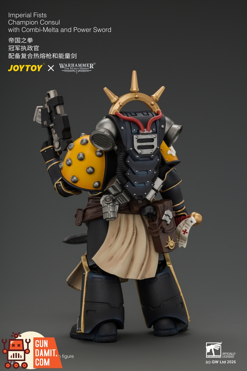 JoyToy JT05121 1/18 Warhammer The Horus Heresy Imperial Fists Champion Consul with Combi-Melta and Power Sword - View 4 JoyToy JT05121 1/18 Warhammer The Horus Heresy Imperial Fists Champion Consul with Combi-Melta and Power Sword - View 4