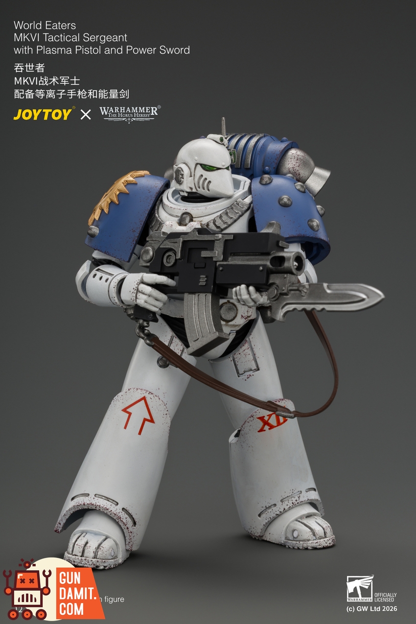 JoyToy JT05145 1/18 Warhammer The Horus Heresy World Eaters MKVI Tactical Sergeant with Plasma Pistol and Power Sword - View 8 JoyToy JT05145 1/18 Warhammer The Horus Heresy World Eaters MKVI Tactical Sergeant with Plasma Pistol and Power Sword - View 8