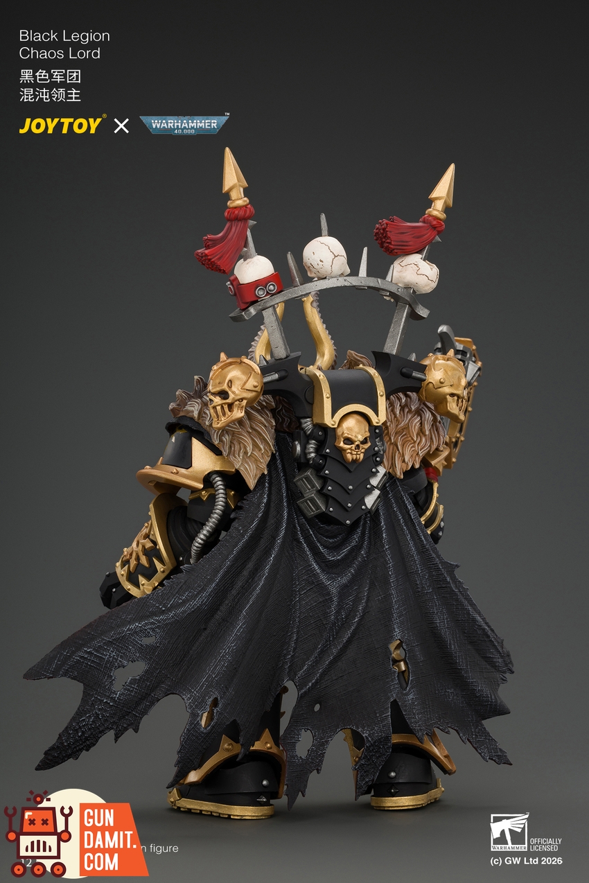 JoyToy JT05046 1/18 Warhammer 40K Black Legion Chaos Lord with Power Fist, Plasma Pistol and Astartes Chainblade - View 3 JoyToy JT05046 1/18 Warhammer 40K Black Legion Chaos Lord with Power Fist, Plasma Pistol and Astartes Chainblade - View 3