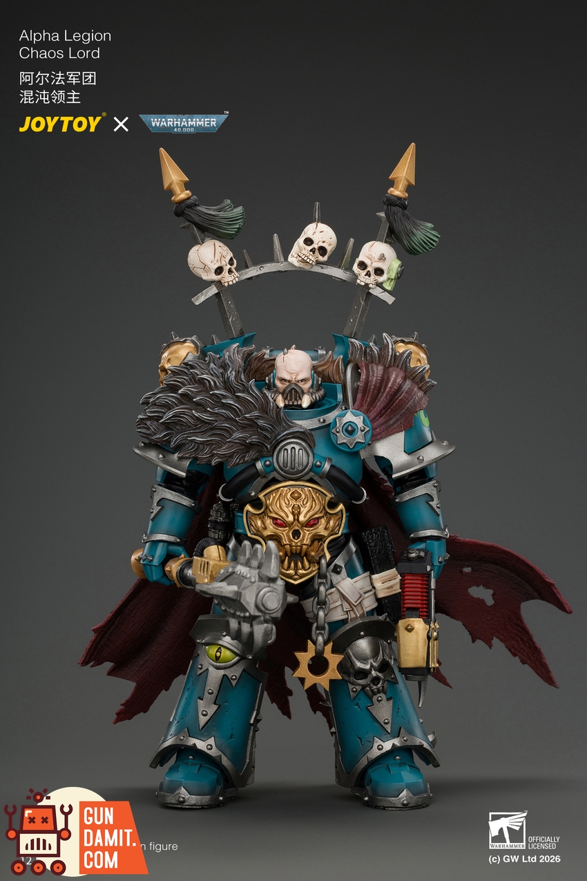JoyToy JT05053 1/18 Warhammer 40K Alpha Legion Chaos Lord with Plasma Pistol and Accursed Weapon - View 2 JoyToy JT05053 1/18 Warhammer 40K Alpha Legion Chaos Lord with Plasma Pistol and Accursed Weapon - View 2