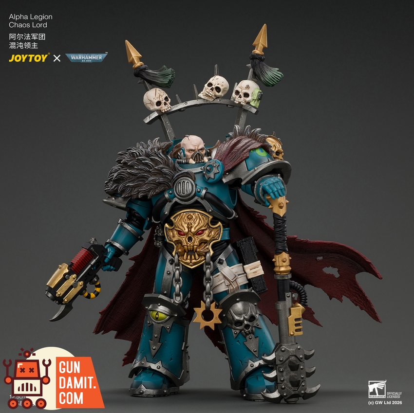 JoyToy JT05053 1/18 Warhammer 40K Alpha Legion Chaos Lord with Plasma Pistol and Accursed Weapon - View 8 JoyToy JT05053 1/18 Warhammer 40K Alpha Legion Chaos Lord with Plasma Pistol and Accursed Weapon - View 8