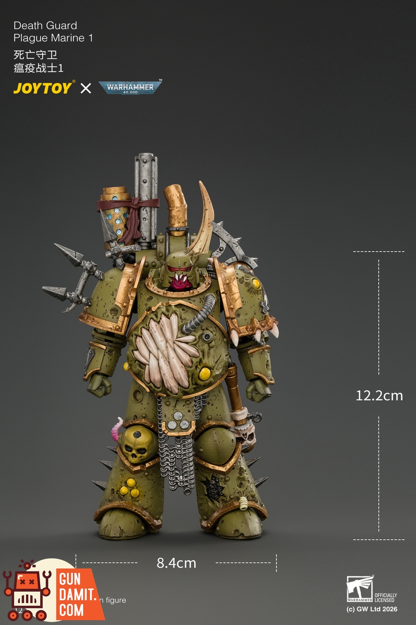 JoyToy JT05503 1/18 Warhammer 40K Death Guard Plague Marine 1 with Boltgun and Icon of Despair - View 12 JoyToy JT05503 1/18 Warhammer 40K Death Guard Plague Marine 1 with Boltgun and Icon of Despair - View 12