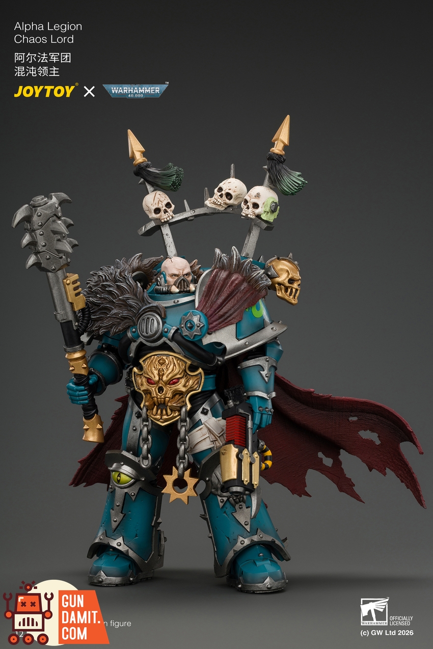 JoyToy JT05053 1/18 Warhammer 40K Alpha Legion Chaos Lord with Plasma Pistol and Accursed Weapon - View 3 JoyToy JT05053 1/18 Warhammer 40K Alpha Legion Chaos Lord with Plasma Pistol and Accursed Weapon - View 3