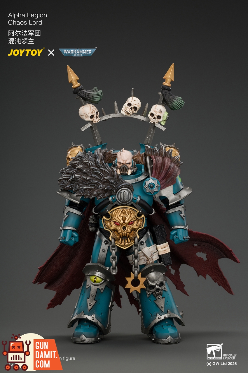 JoyToy JT05053 1/18 Warhammer 40K Alpha Legion Chaos Lord with Plasma Pistol and Accursed Weapon - View 1 JoyToy JT05053 1/18 Warhammer 40K Alpha Legion Chaos Lord with Plasma Pistol and Accursed Weapon - View 1