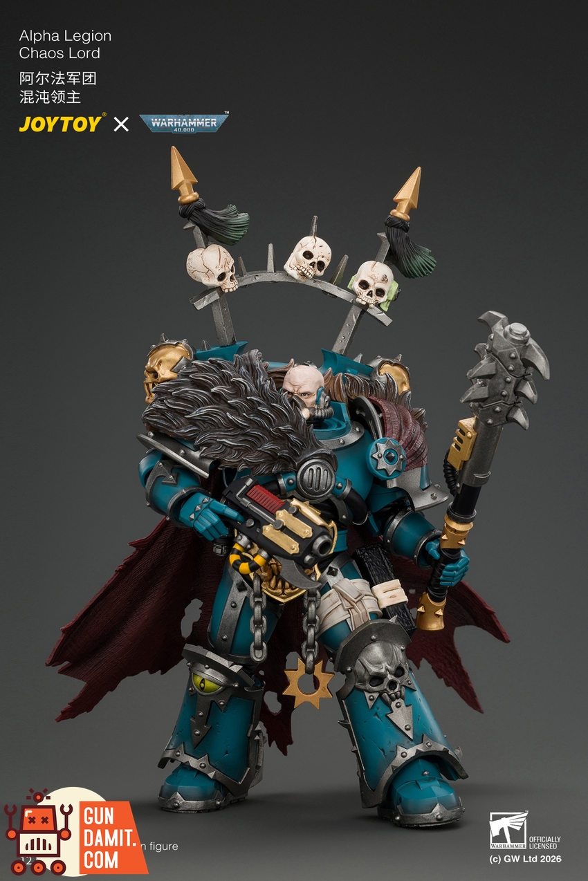 JoyToy JT05053 1/18 Warhammer 40K Alpha Legion Chaos Lord with Plasma Pistol and Accursed Weapon - View 9 JoyToy JT05053 1/18 Warhammer 40K Alpha Legion Chaos Lord with Plasma Pistol and Accursed Weapon - View 9