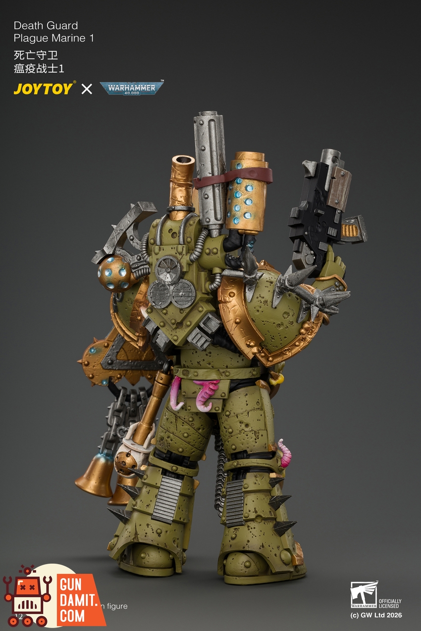 JoyToy JT05503 1/18 Warhammer 40K Death Guard Plague Marine 1 with Boltgun and Icon of Despair - View 4 JoyToy JT05503 1/18 Warhammer 40K Death Guard Plague Marine 1 with Boltgun and Icon of Despair - View 4