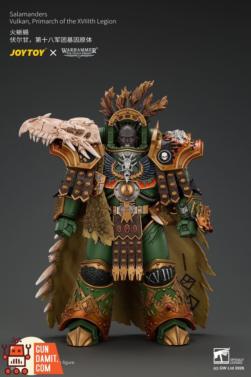 JoyToy JT05367 1/18 Warhammer The Horus Heresy Salamanders Vulkan Primarch of the XVlllth Legion - View 1 JoyToy JT05367 1/18 Warhammer The Horus Heresy Salamanders Vulkan Primarch of the XVlllth Legion - View 1