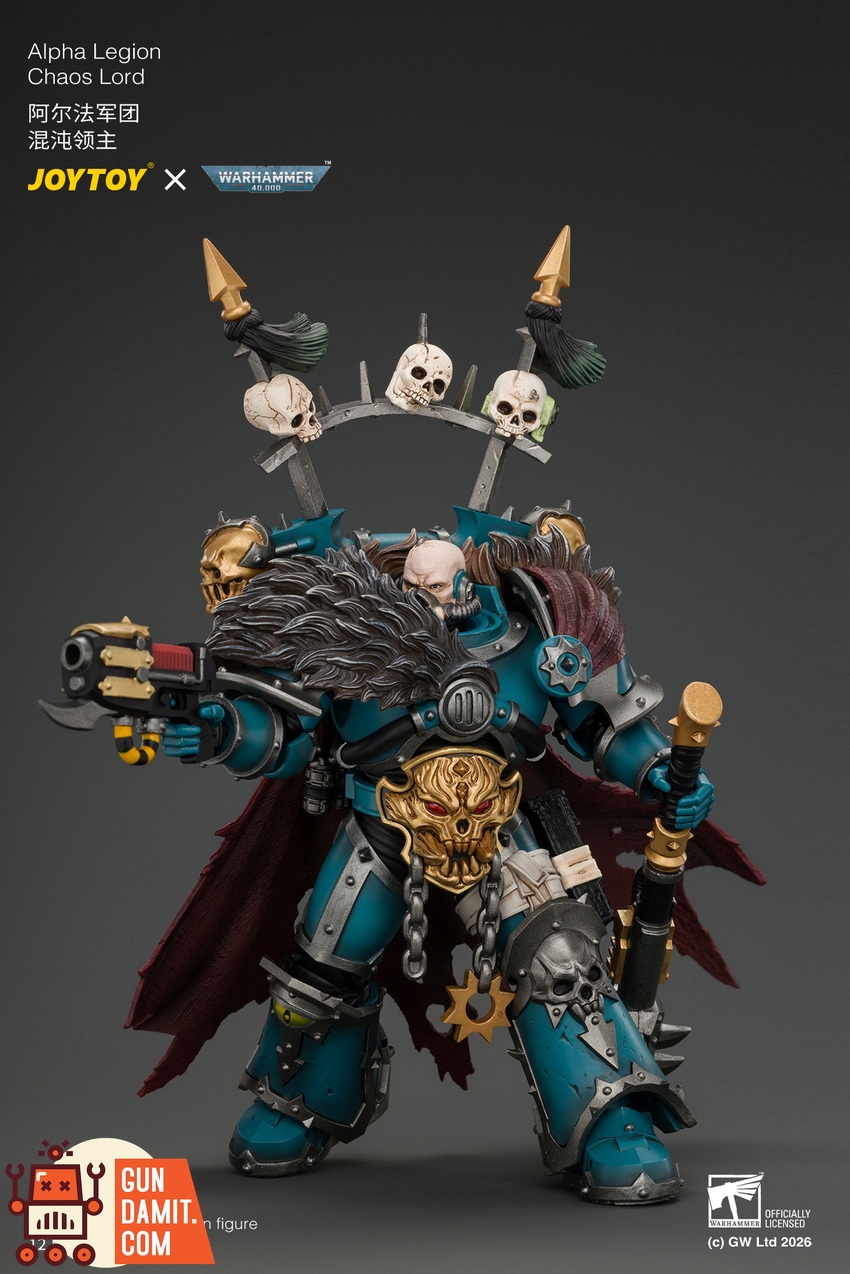 JoyToy JT05053 1/18 Warhammer 40K Alpha Legion Chaos Lord with Plasma Pistol and Accursed Weapon - View 7 JoyToy JT05053 1/18 Warhammer 40K Alpha Legion Chaos Lord with Plasma Pistol and Accursed Weapon - View 7