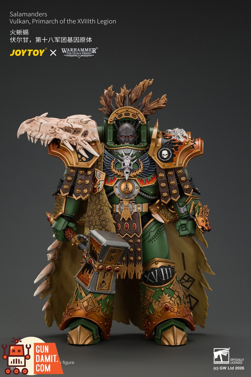 JoyToy JT05367 1/18 Warhammer The Horus Heresy Salamanders Vulkan Primarch of the XVlllth Legion - View 2 JoyToy JT05367 1/18 Warhammer The Horus Heresy Salamanders Vulkan Primarch of the XVlllth Legion - View 2