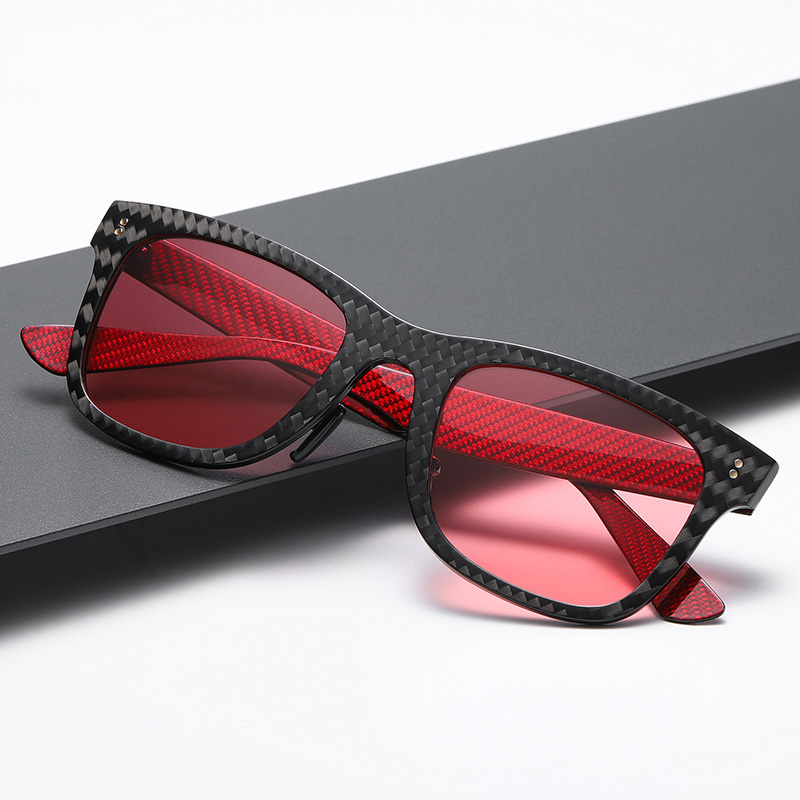 3301 Custom Carbon Fiber Sunglasses with Red Aramid Fiber Temples