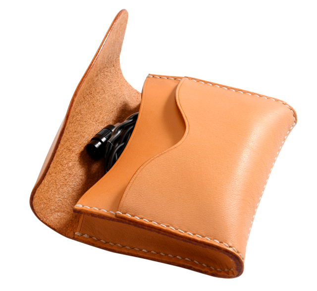 Light luxury Bigger artisan handmade leather earphone bag