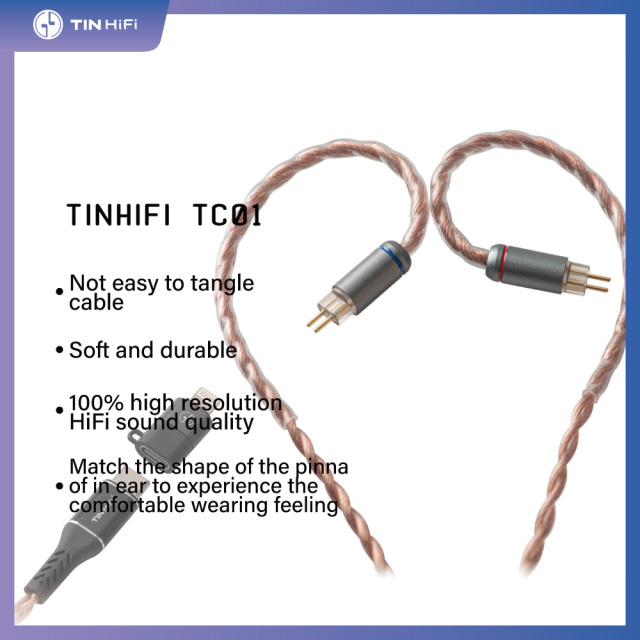 TINHiFi TC01 USB Type-C Single Crystal Copper IEM Cable