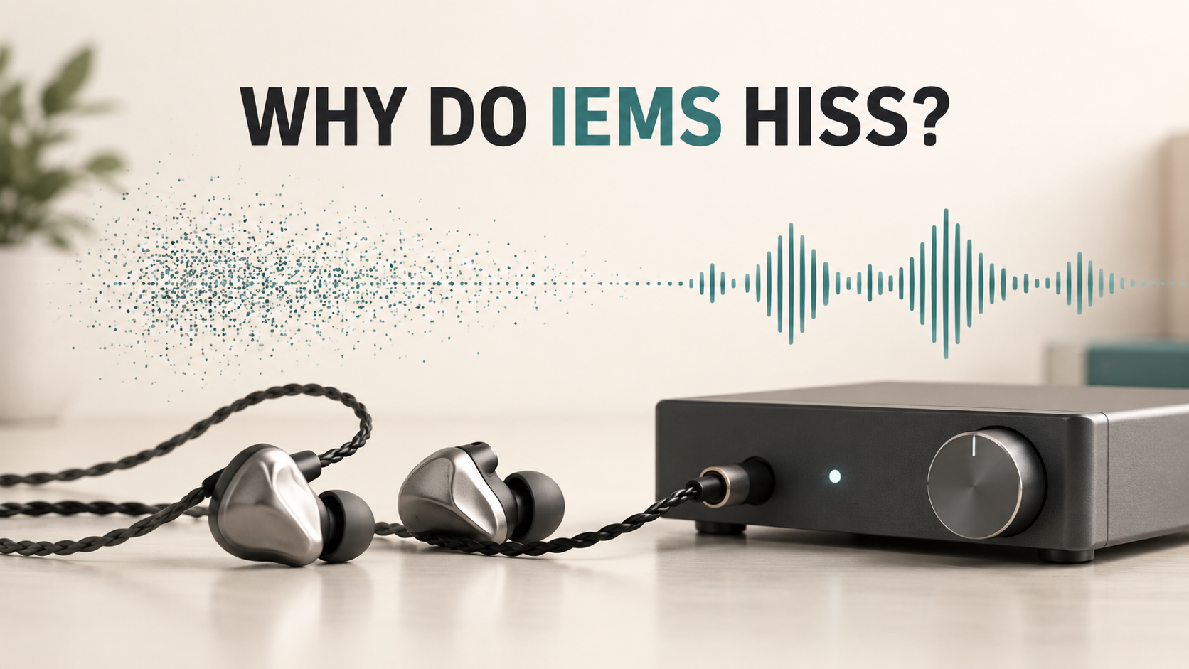 Illustration of IEM background hiss and a desktop audio source