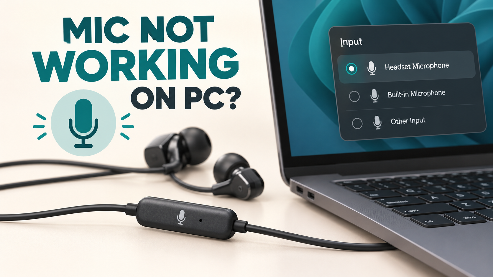 Illustration of an inline IEM microphone and computer input selection