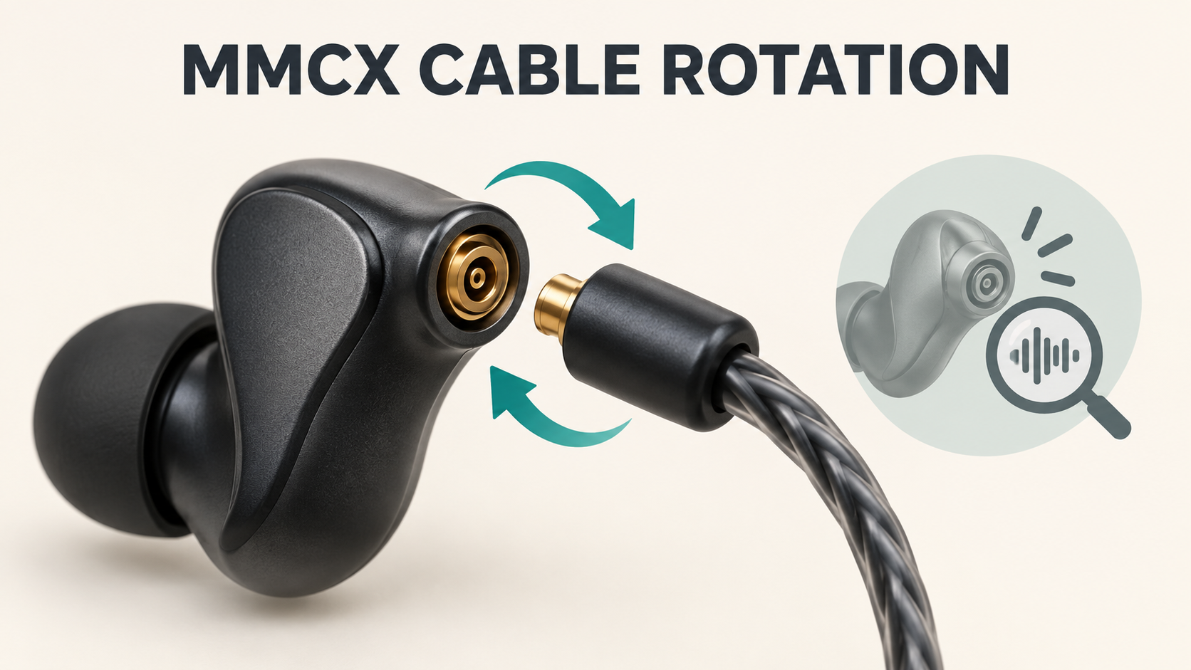 Simplified illustration of MMCX connector rotation and connection inspection