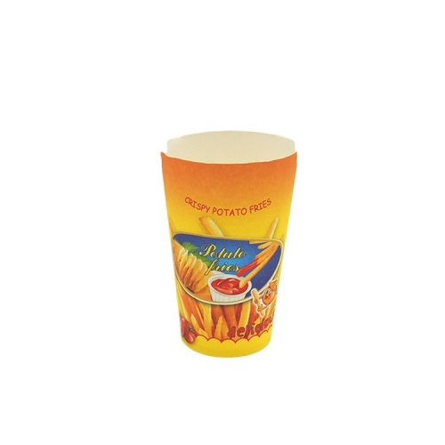 12oz White Cardboard Folded Disposable French Fry Paper Cup