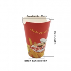 16OZ Single Wall Cartoon Printed French Fries Paper Cup