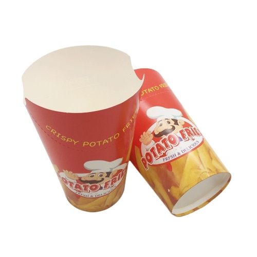 French fries package box take out container with custom design printed