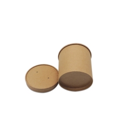 8OZ,12OZ,16OZ,24OZ,32OZ Kraft Soup Paper Bowl with Kraft Paper Lid