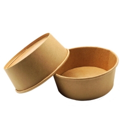 1000ML Eco-friendly PLA Coating Kraft Paper Salad Bowl