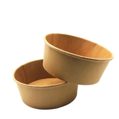 1000ML Eco-friendly PLA Coating Kraft Paper Salad Bowl