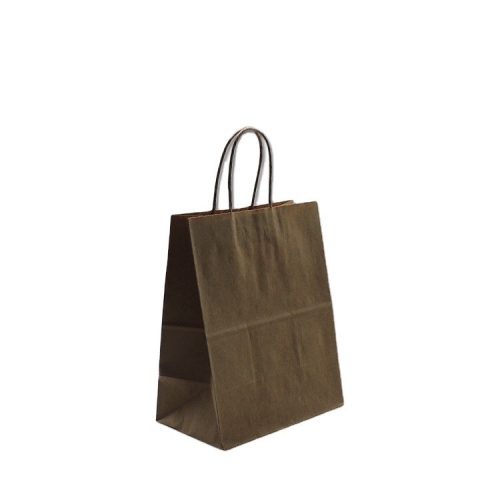 Wholesale Durable Food Take Away Kraft Paper Bag With Twisted Handle