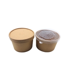 12oz Wholesale Custom Logo Printed Kraft Paper Soup Cup With Lid