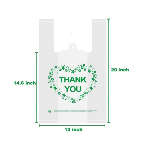 Custom Printing logo t-shirt biodegradable fruit supermarket plastic bag