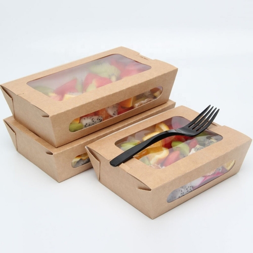 Window Paper Box For Fruit/Paper Salad Box