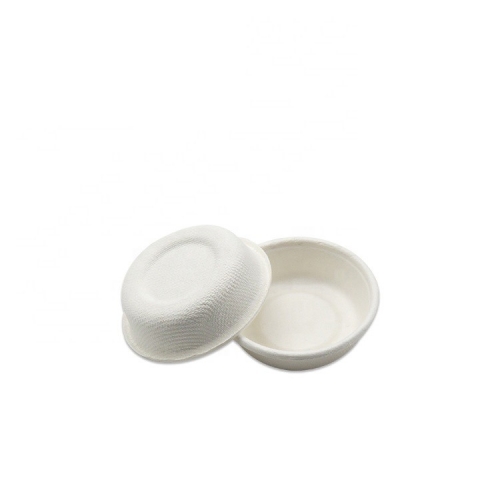 Eco-friendly Disposable Sugarcane Pulp Dipping Sauce Cups With Lids