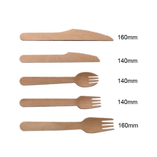 Biodegradable Compostable Disposable Wooden Cutlery Set Wood Cutlery