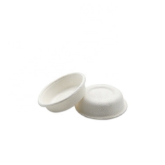 Eco-friendly Disposable Sugarcane Pulp Dipping Sauce Cups With Lids