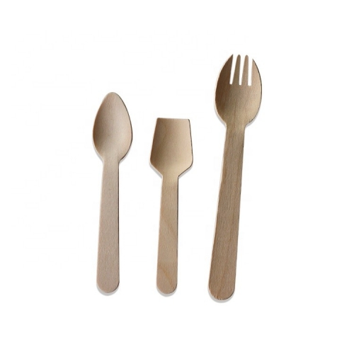 Compostable Disposable Wooden Cutlery Set Wood Cutlery