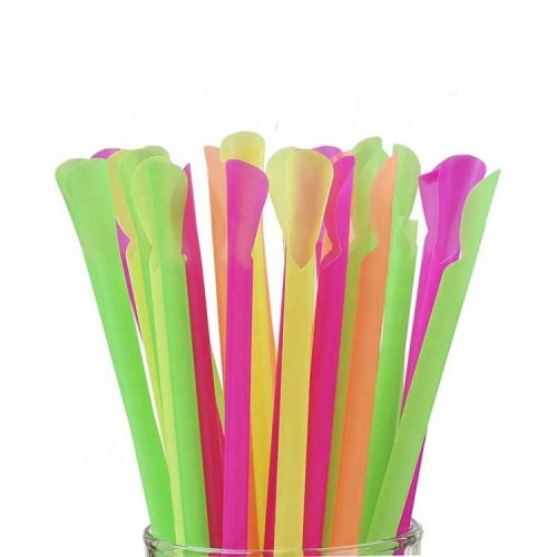 Chinese Supplier Bubble Tea Compostable Biodegradable PLA Spoon Straws