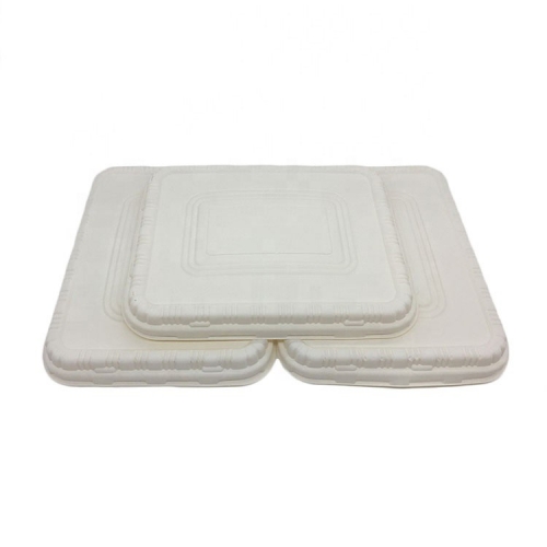 Disposable 3 Compartment Cornstarch Cutlery Tray With Lid