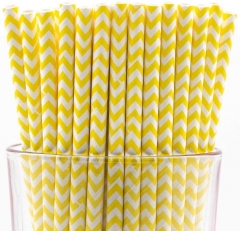 Customized Color Biodegradable Chevron Stripe Paper Straw